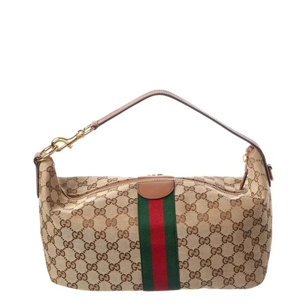 Gucci Ophidia Medium Canvas & Leather Cosmetic Cas, Brown